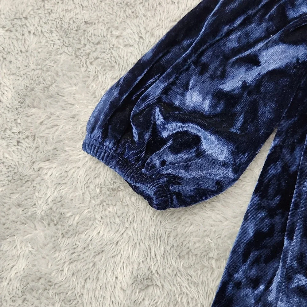 Harper Canyon Dress Kids 3 Blue‎ Crushed Velvet Holiday RK444399LG HOL20